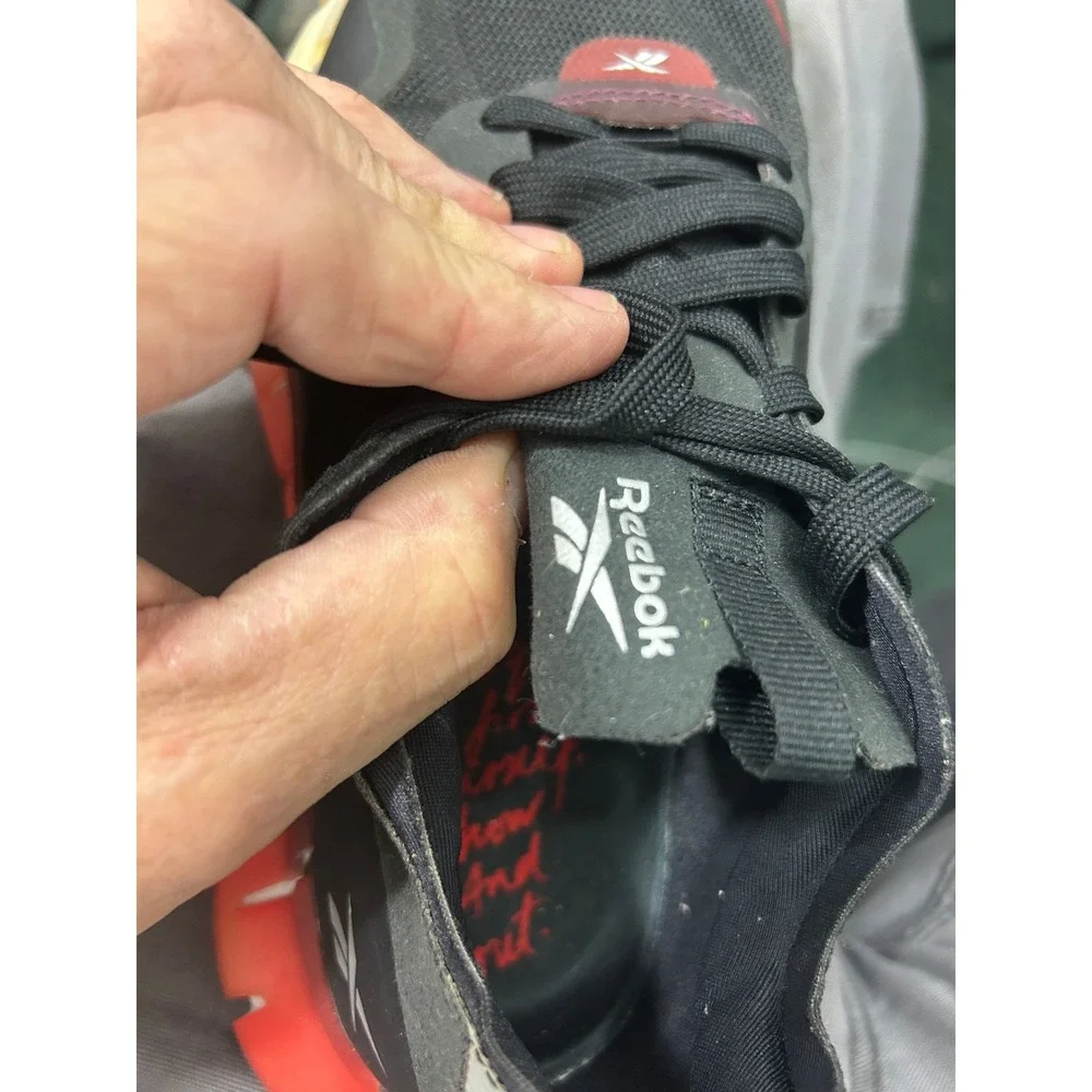 Reebok Solid Zig Kinetica II Running Shoes 7.5 Black Orange Red Techwear Sporty